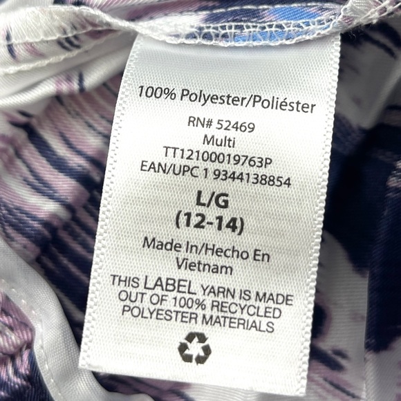 Women’s Time And Tru Blue Abstract Midi Skirt Size Large (12-14) - Picture 4 of 4